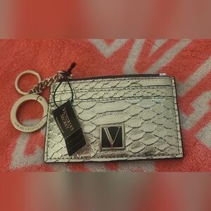 Victoria's Secret NWT Metallic Classic Card Case Keychain
